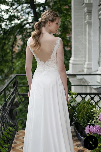 Emely Open back A-line Sleeveless Wedding Dress 5