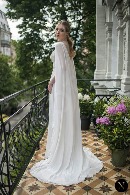 Emely Open back A-line Sleeveless Wedding Dress Back