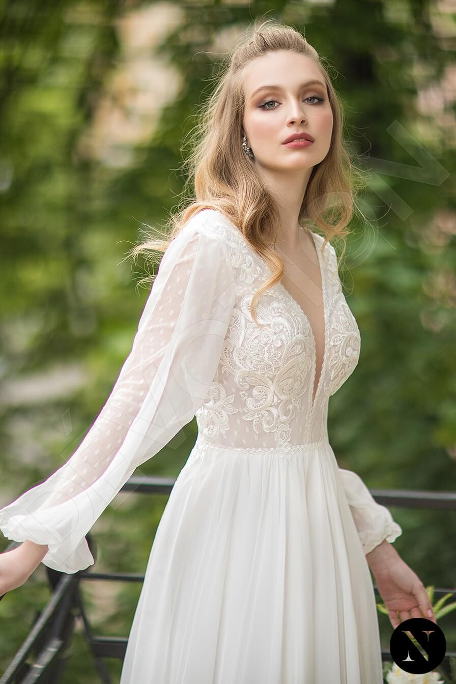 Camilia Open back A-line Long sleeve Wedding Dress 2