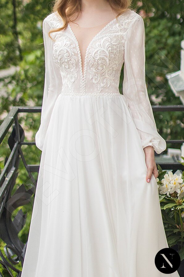 Camilia Open back A-line Long sleeve Wedding Dress 5
