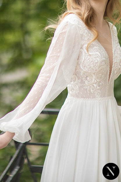 Camilia Open back A-line Long sleeve Wedding Dress 6