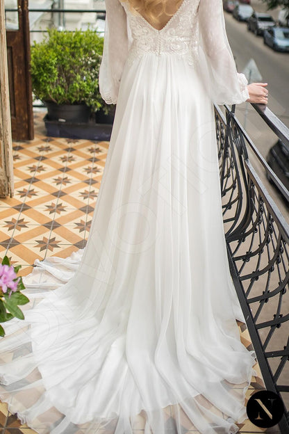 Camilia Open back A-line Long sleeve Wedding Dress 7