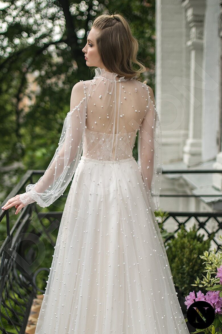 Adelyn Full back A-line Long sleeve + Décor Wedding Dress 3