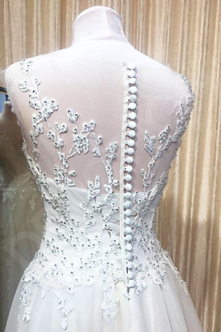 Ahava Illusion back A-line Sleeveless Wedding Dress 7