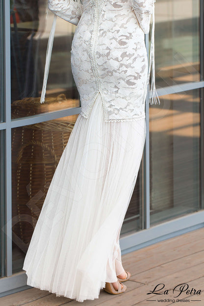 Ansel Full back Trumpet/Mermaid Long sleeve Wedding Dress 4