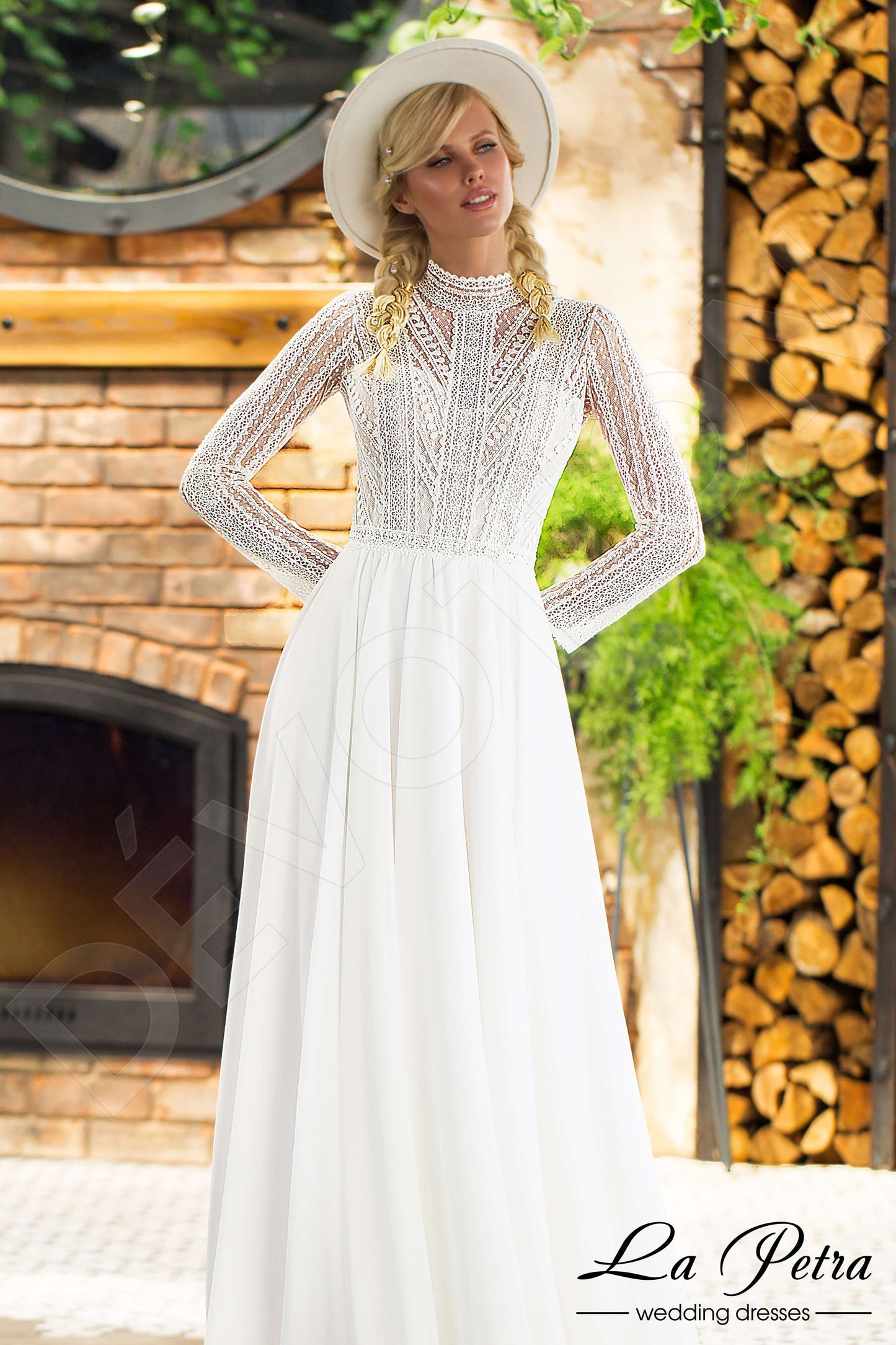 Devi Full back A-line Long sleeve Wedding Dress 4