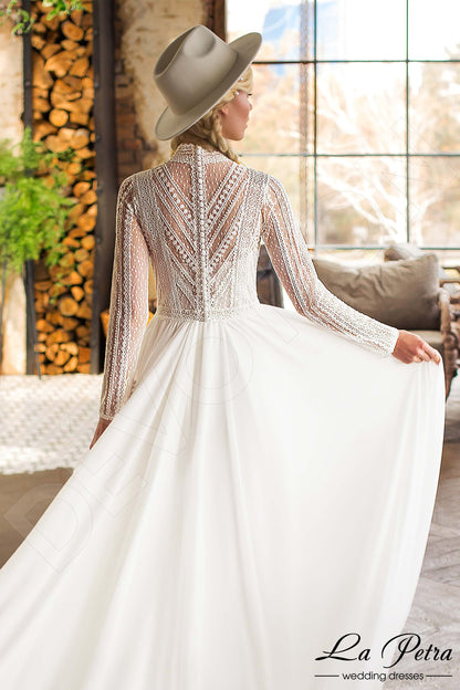 Devi Full back A-line Long sleeve Wedding Dress 6