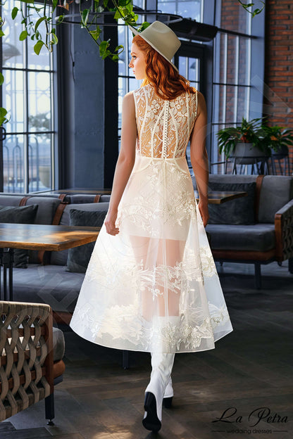 Diel Full back A-line Sleeveless Wedding Dress Back