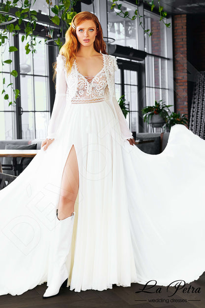 Jilly Open back A-line Sleeveless Wedding Dress 4