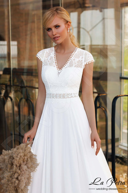 Lendry Open back A-line Short/ Cap sleeve Wedding Dress 5