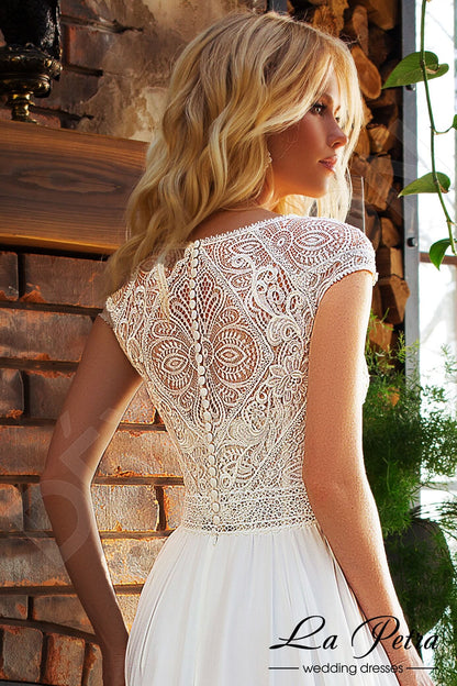 Marikala Full back A-line Short/ Cap sleeve Wedding Dress 7
