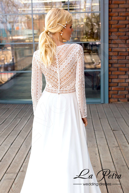 Odele Full back A-line Long sleeve Wedding Dress 7