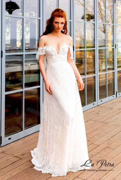 Ovia Open back A-line Sleeveless Wedding Dress 4
