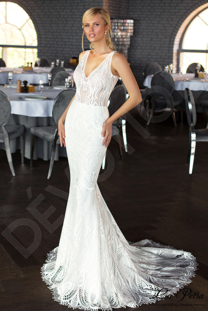 Altina Open back Sheath/Column Sleeveless Wedding Dress Front