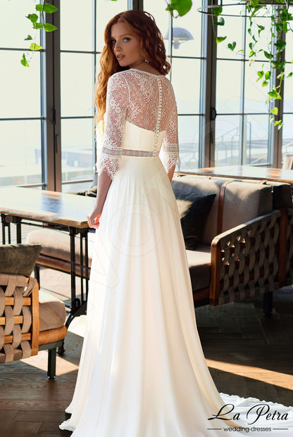 Hetti Full back A-line 3/4 sleeve Wedding Dress 5