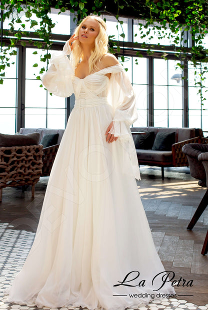 Esmee Open back A-line Long sleeve Wedding Dress Front
