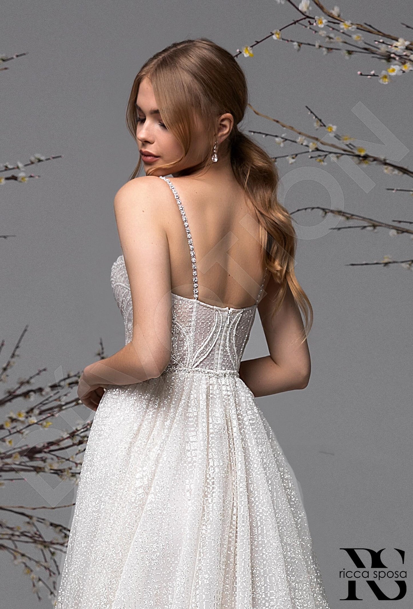 Rominna Open back A-line Straps Wedding Dress 3