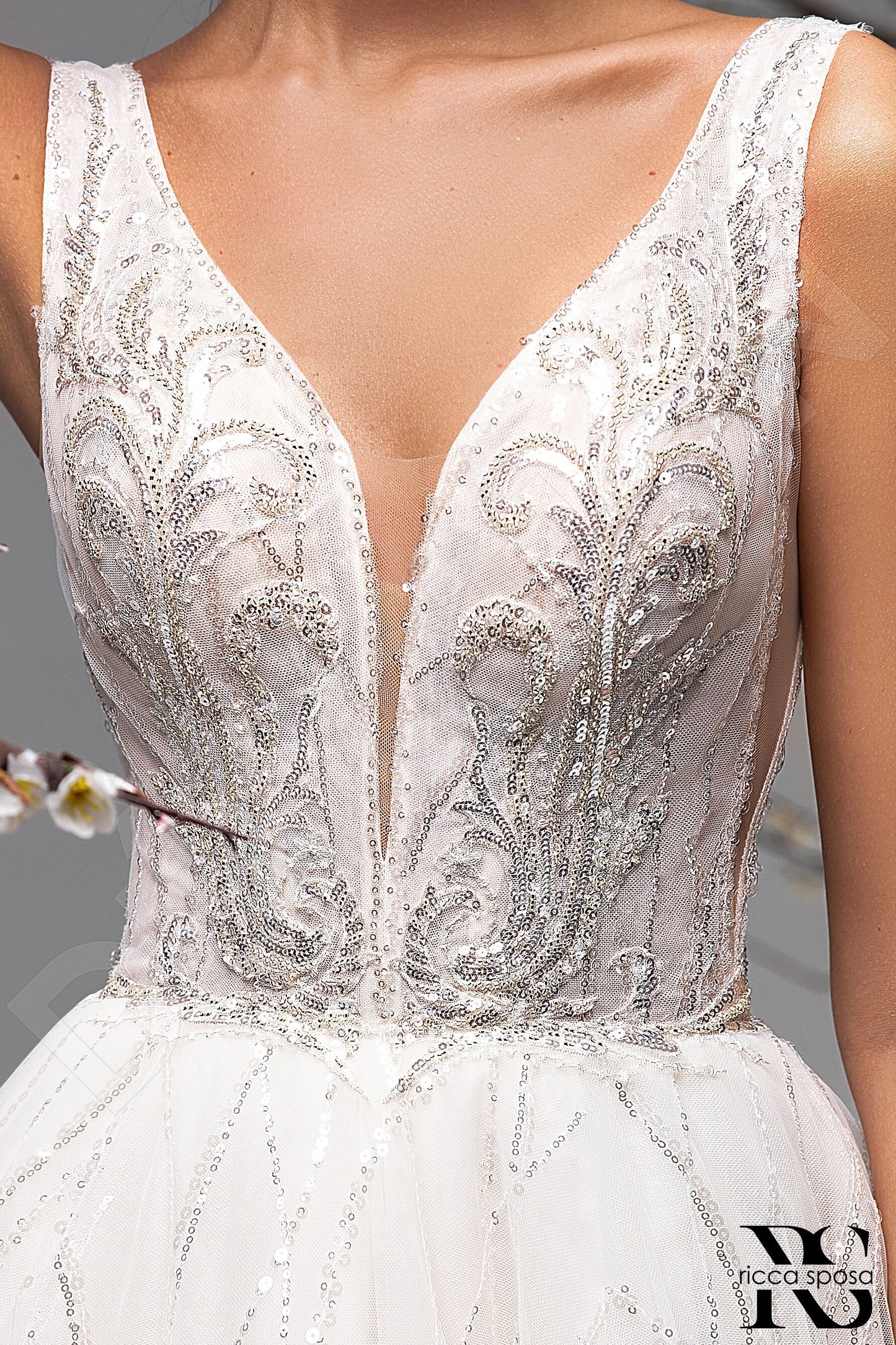 Alba Open back A-line Sleeveless Wedding Dress 7