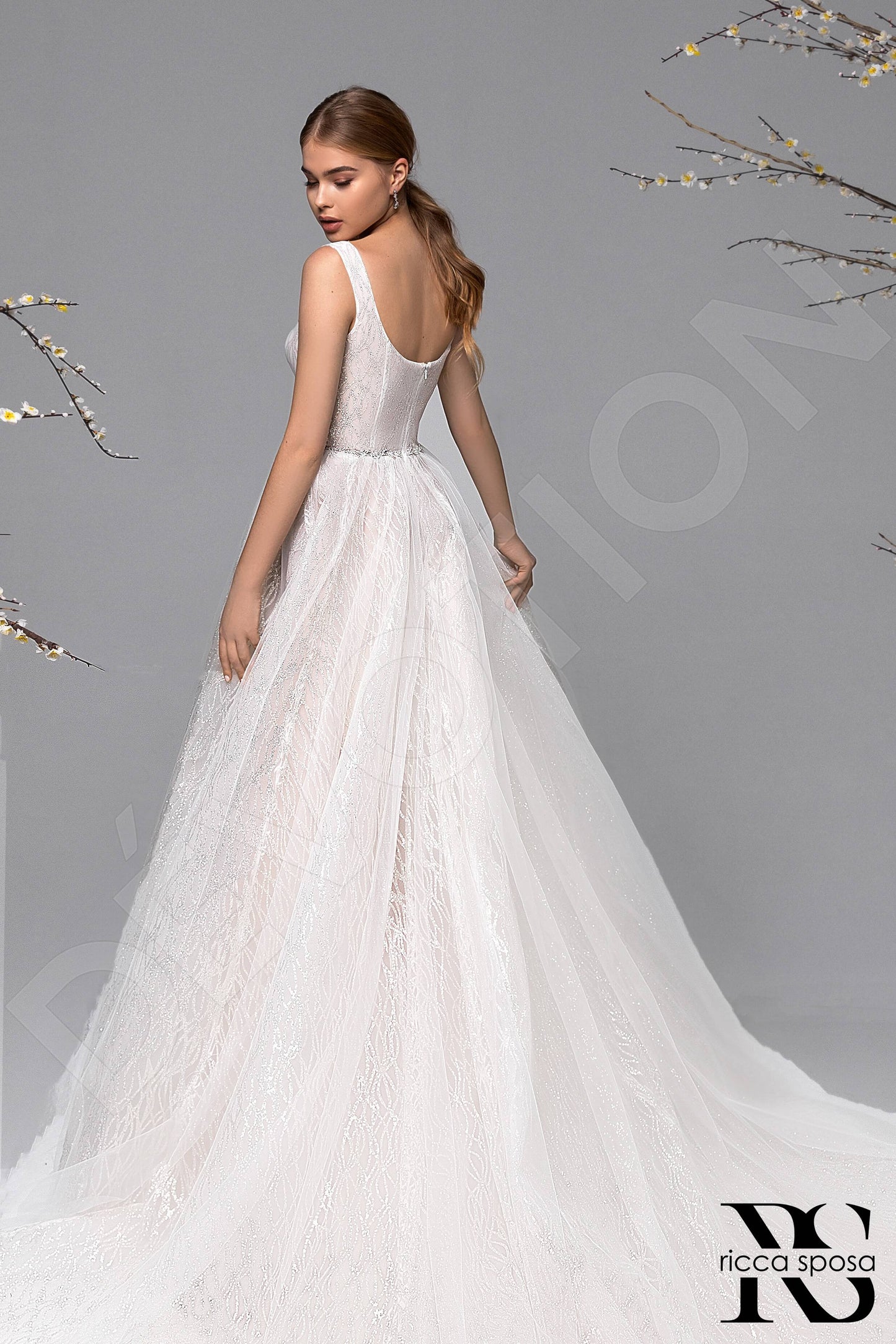 Elizia Open back A-line Sleeveless Wedding Dress 2