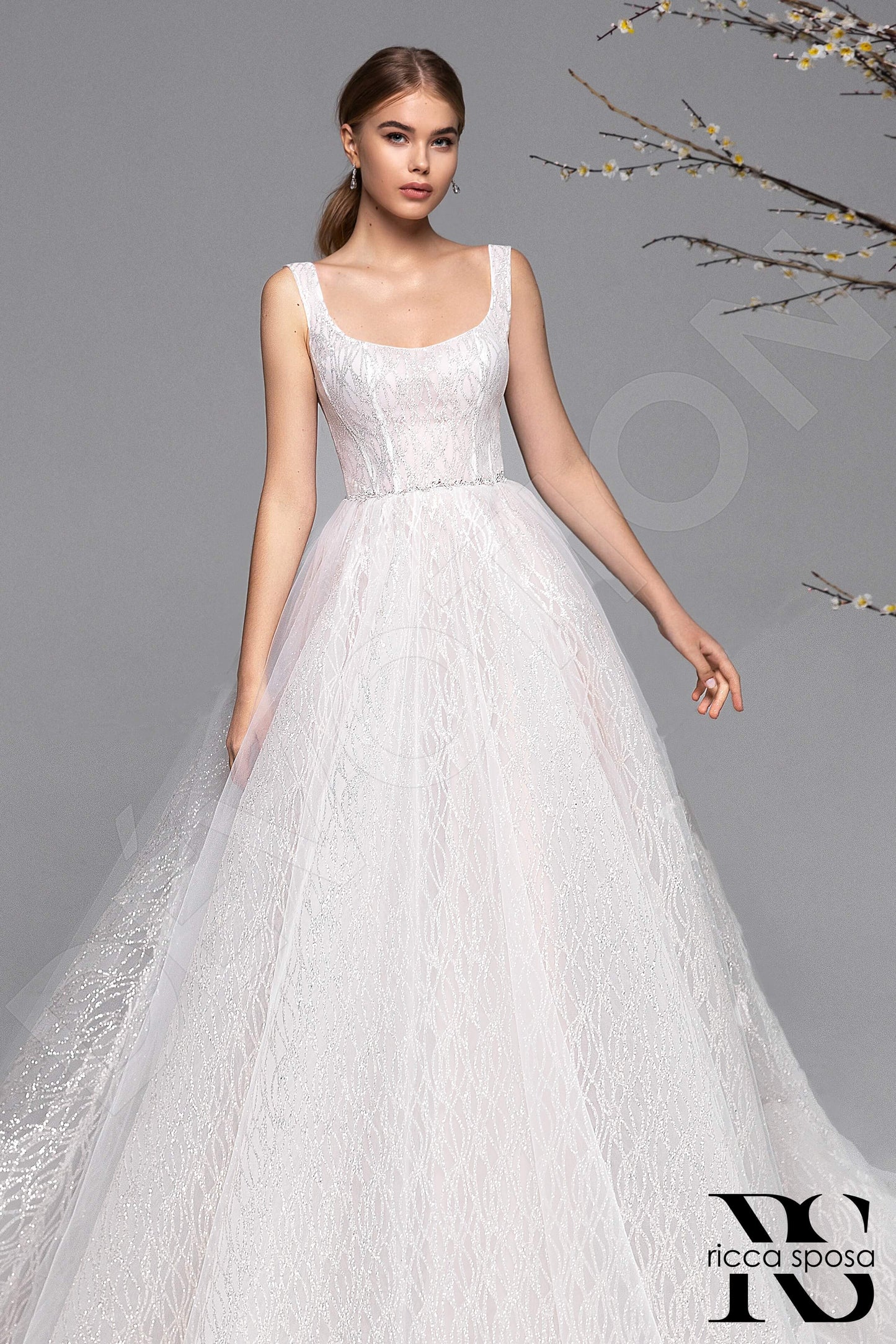 Elizia Open back A-line Sleeveless Wedding Dress 5