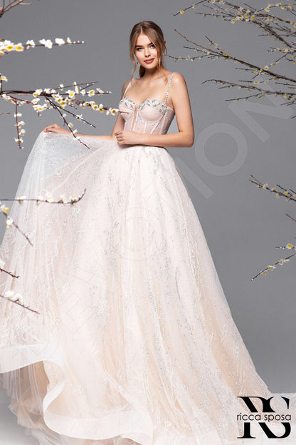Chiala Open back A-line Sleeveless Wedding Dress Back