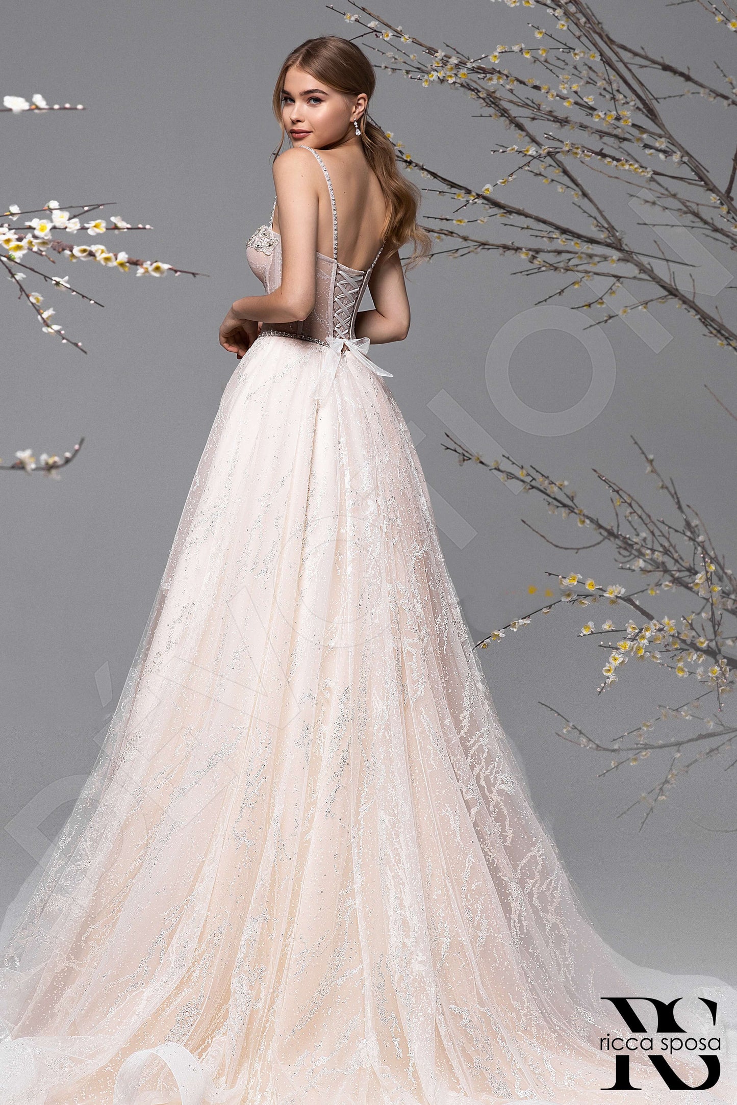 Chiala Open back A-line Sleeveless Wedding Dress 2