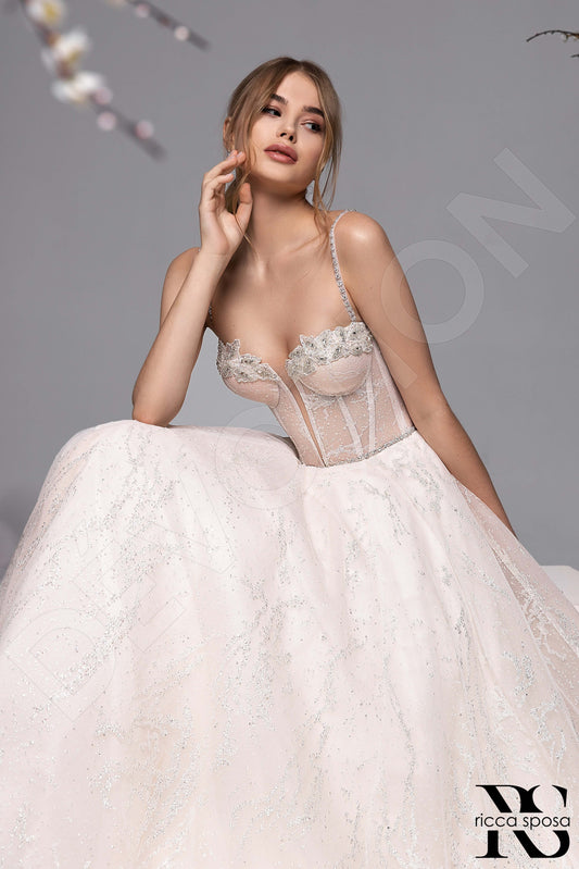 Chiala A-line Sweetheart Ivory Nude Wedding dress