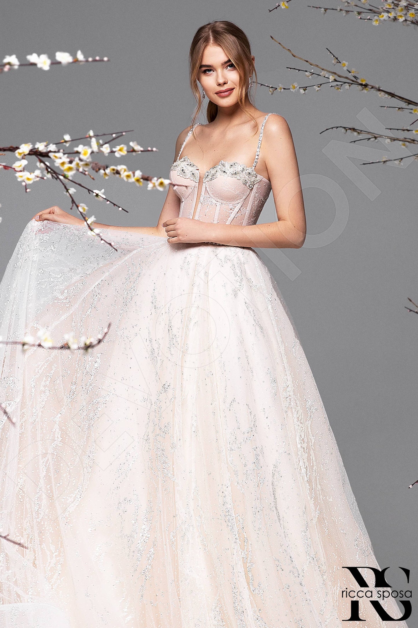 Chiala Open back A-line Sleeveless Wedding Dress 8