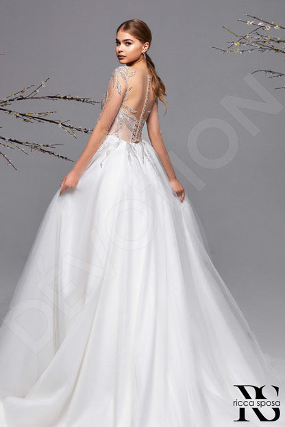 Fiorinella Illusion back A-line Long sleeve Wedding Dress 2