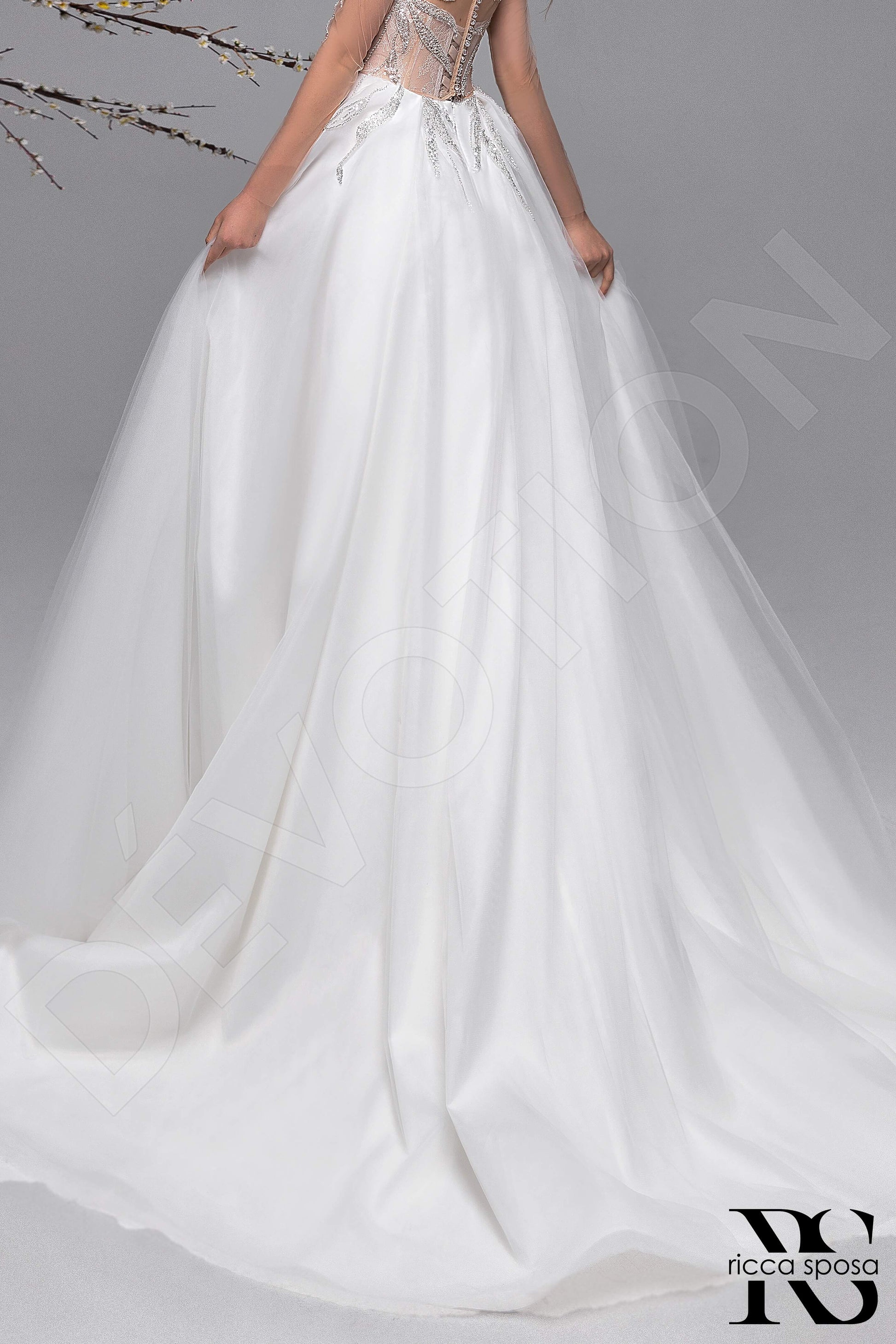 Fiorinella A-line Illusion Nude Ivory Wedding dress