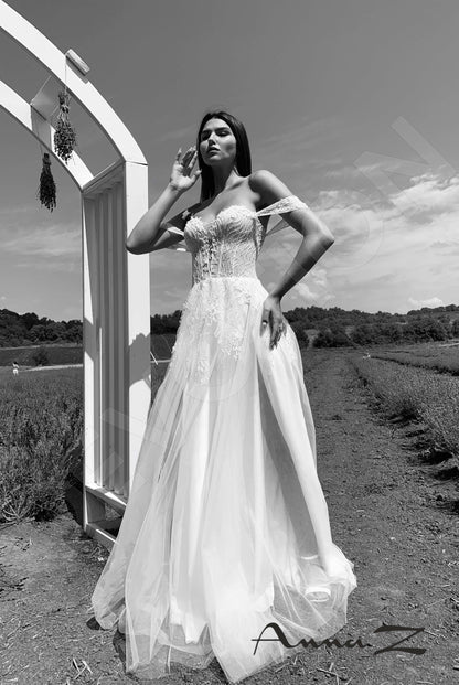 Francoise Open back A-line Straps Wedding Dress 4