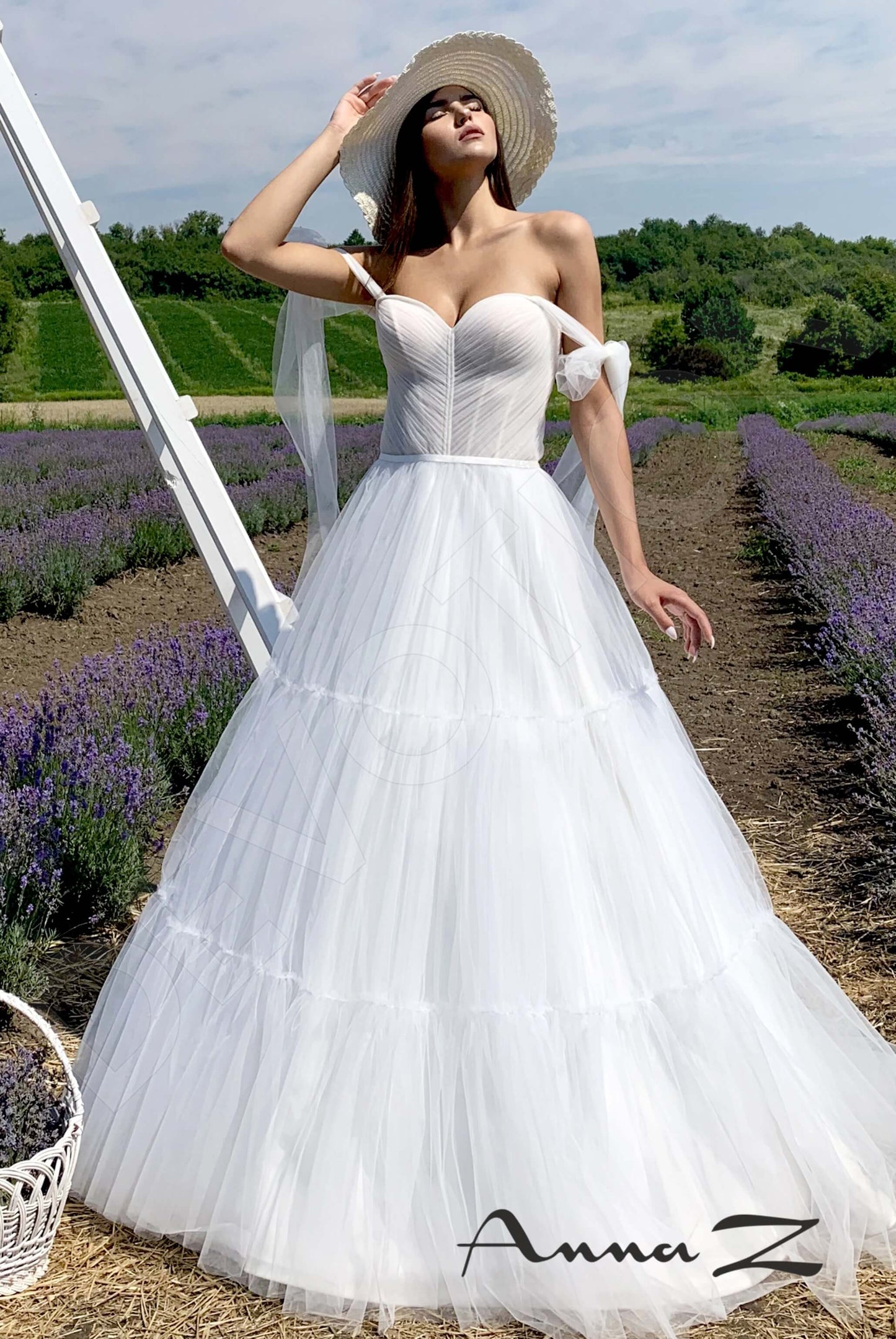 Avelin Open back A-line Straps Wedding Dress Front