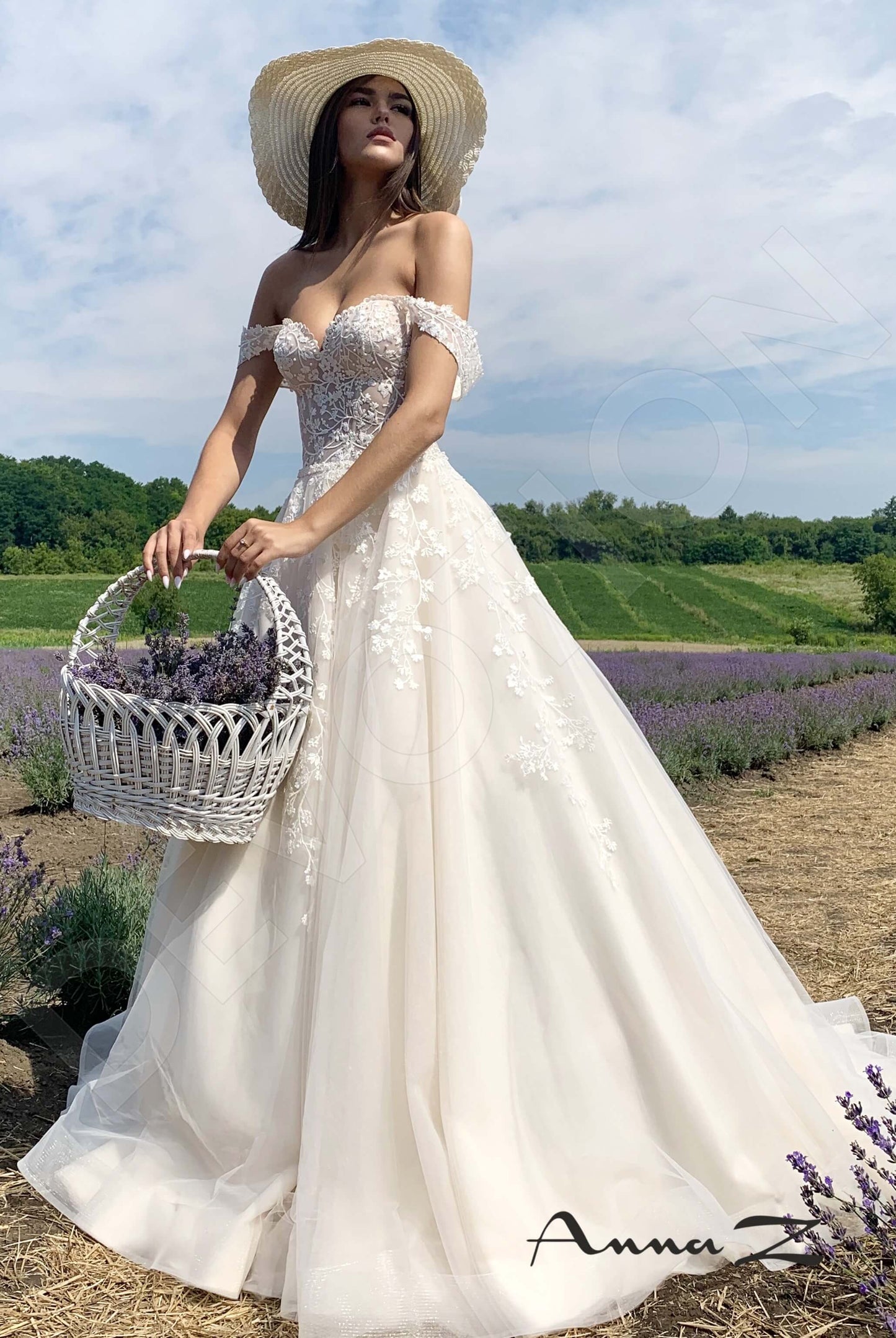 Belinda Open back A-line Straps Wedding Dress Front