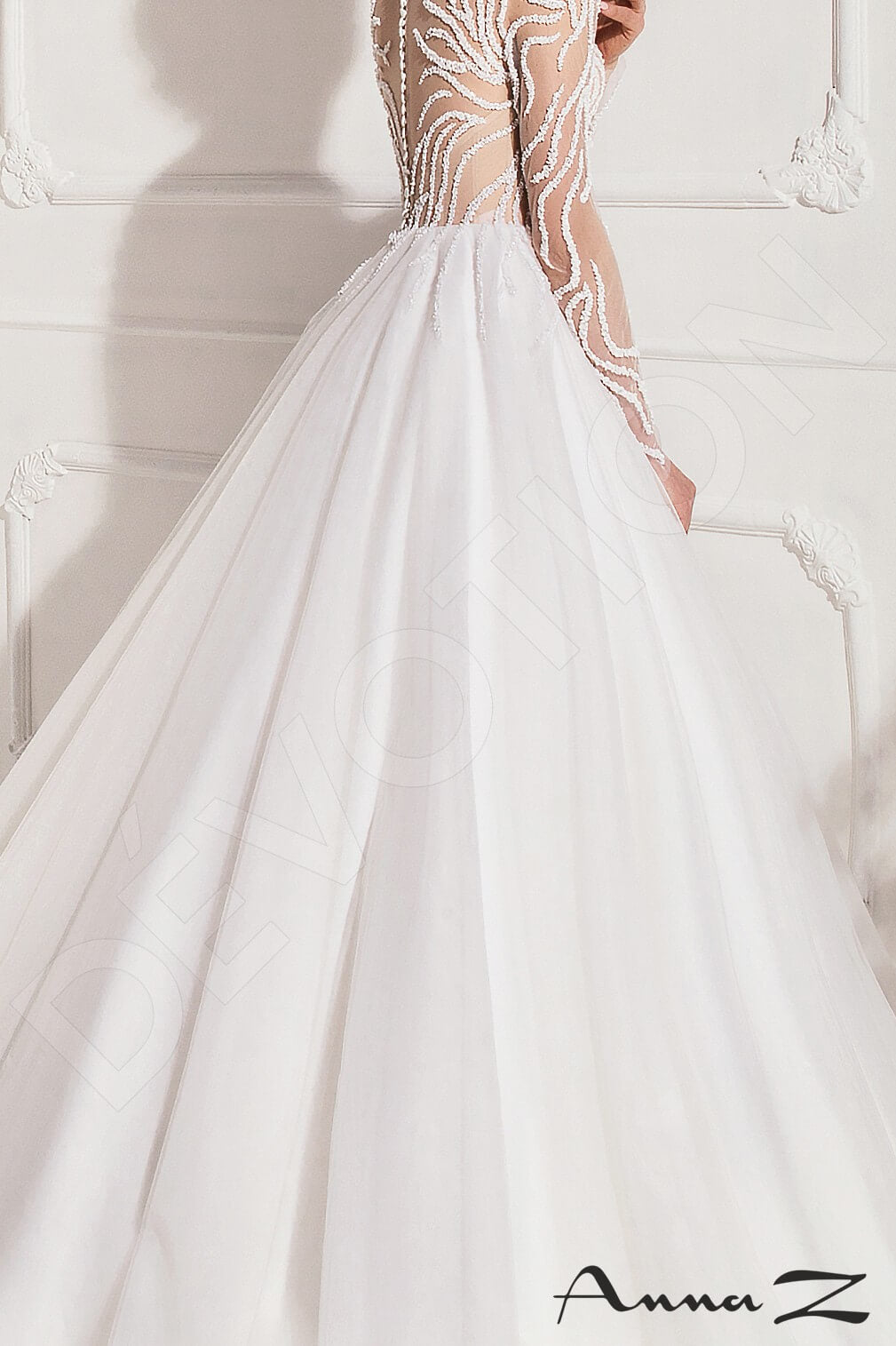 Carline A-line Jewel Ivory Wedding dress