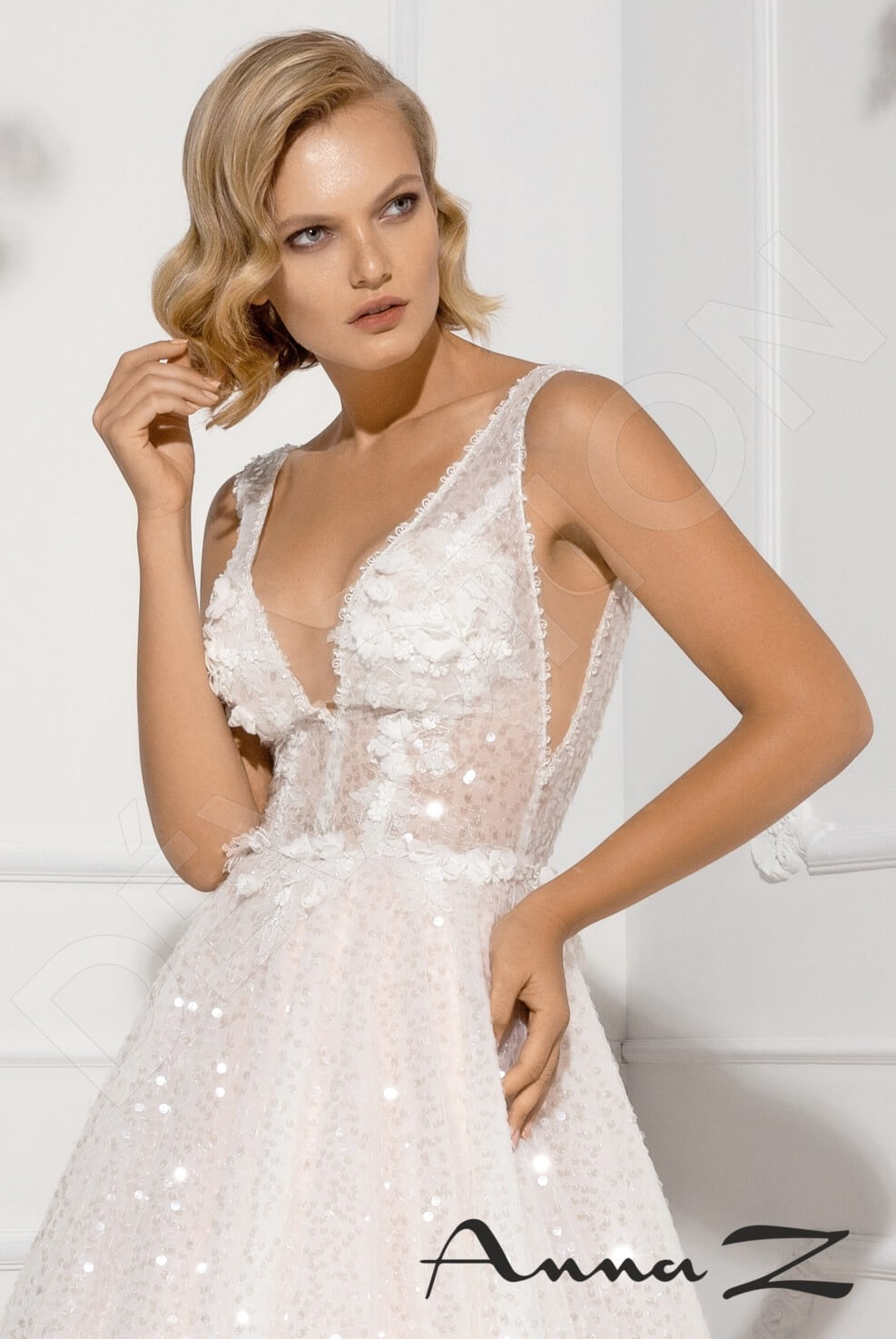 Adeline Open back A-line Sleeveless Wedding Dress 2