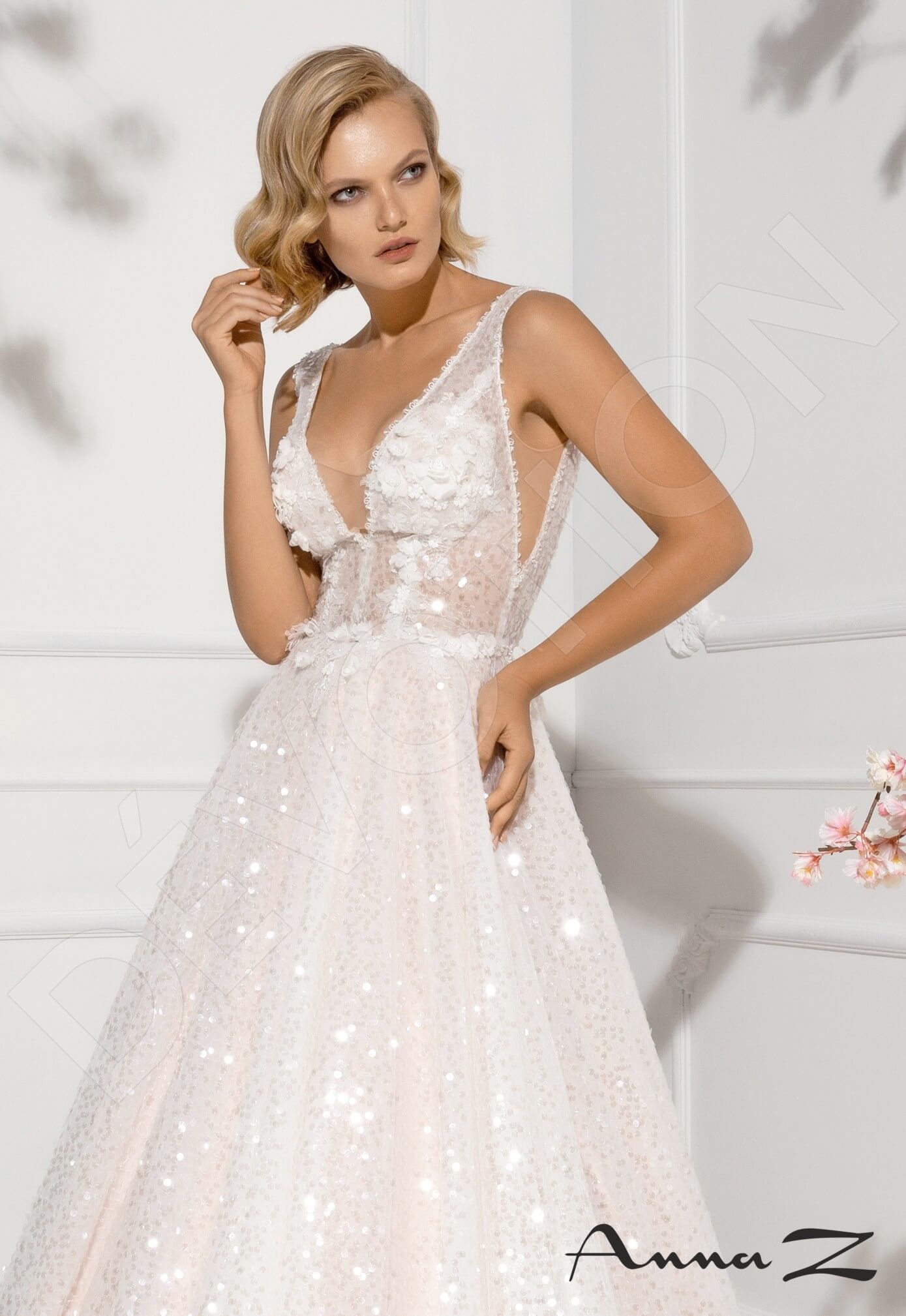 Adeline Open back A-line Sleeveless Wedding Dress 4