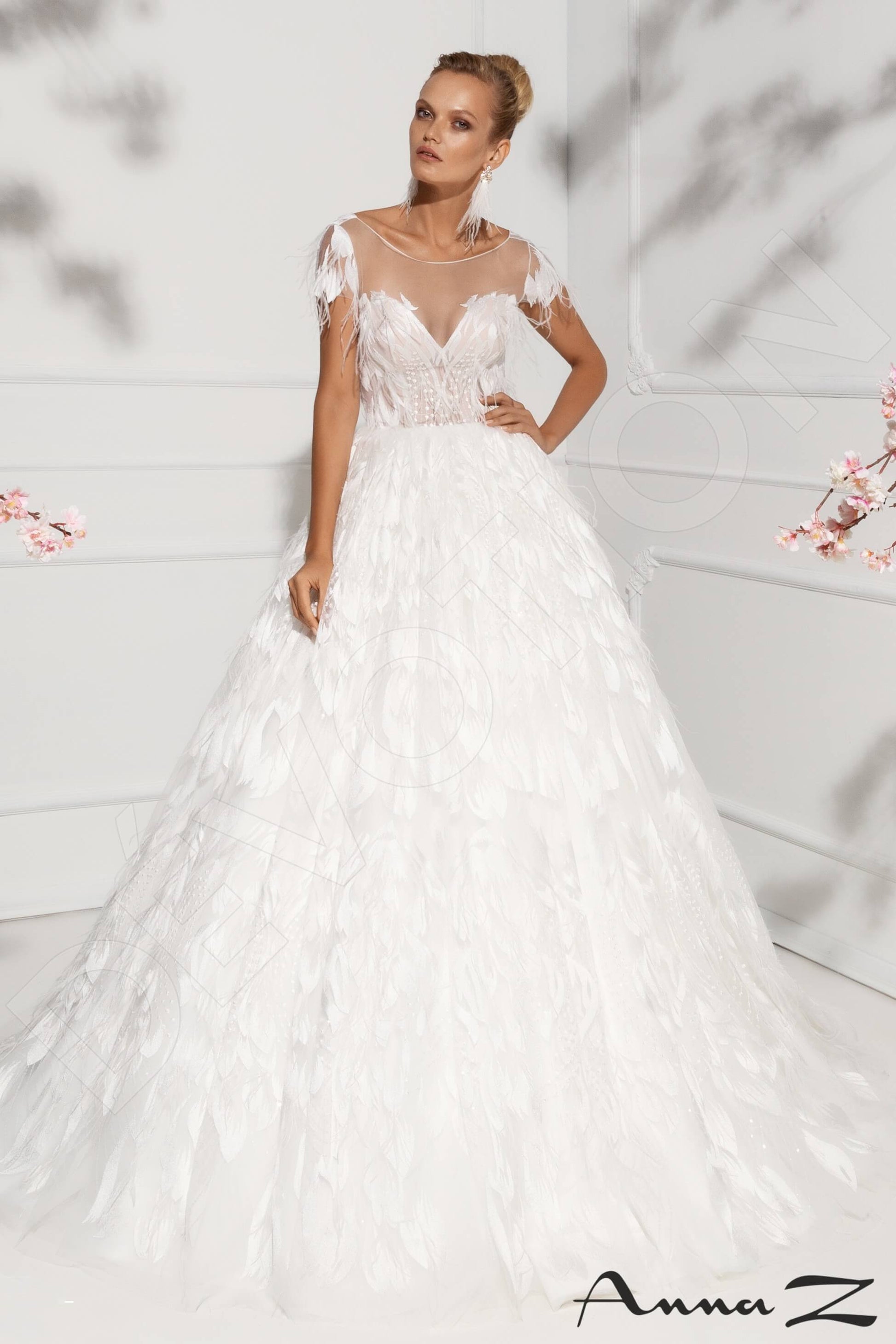 Aretha A-line Illusion Ivory Wedding dress