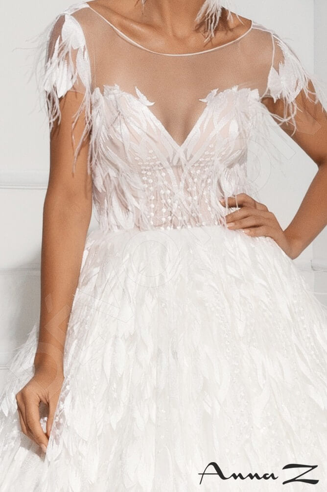 Aretha Lace up back A-line Short/ Cap sleeve Wedding Dress 7