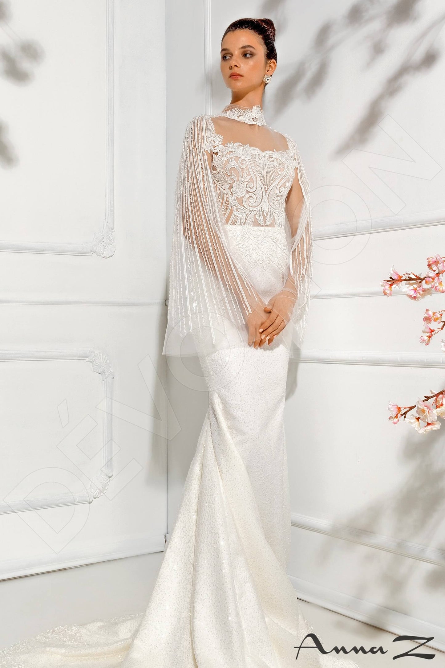 Sicilie Full back Trumpet/Mermaid Long sleeve Wedding Dress Front