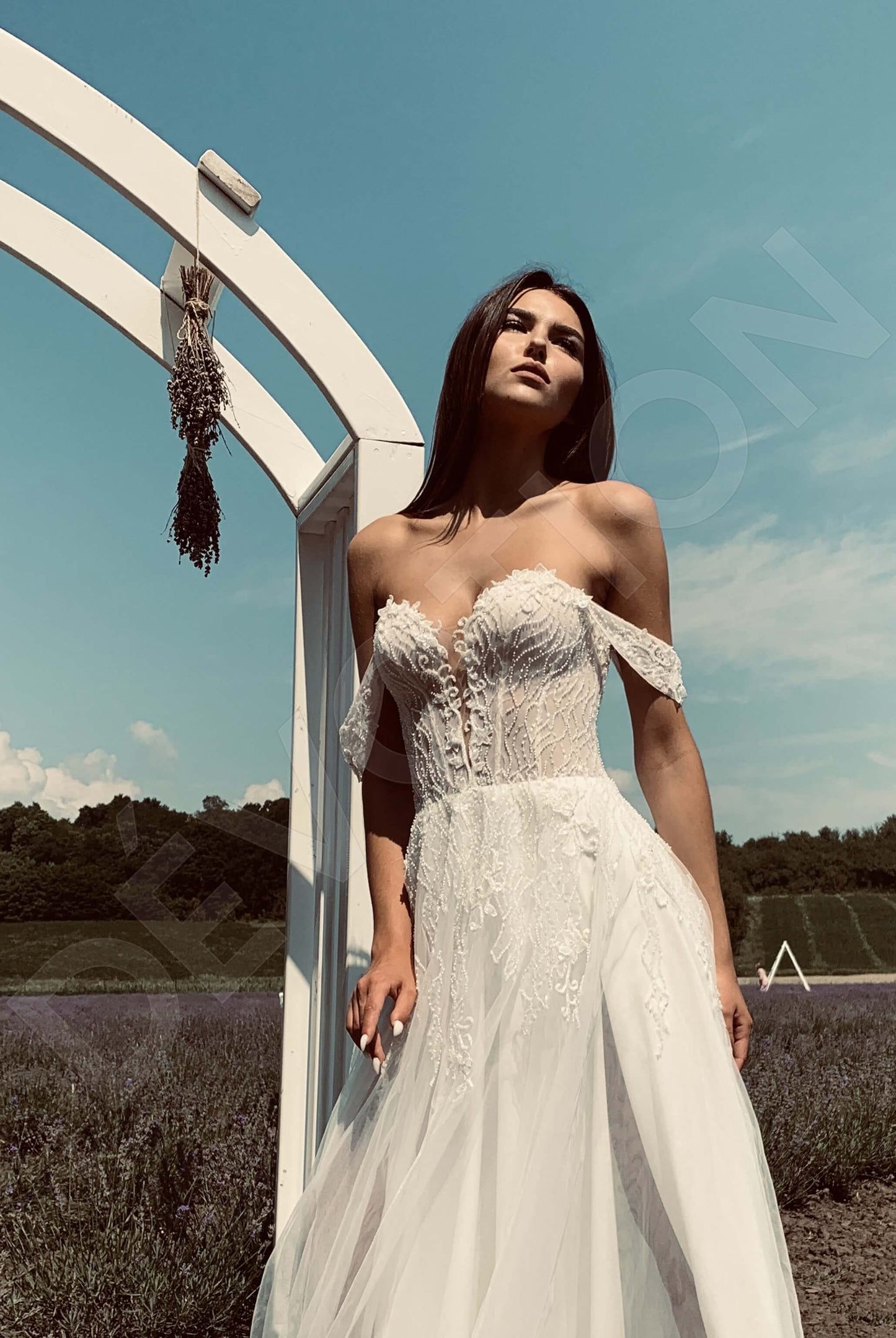 Francoise Open back A-line Straps Wedding Dress 13