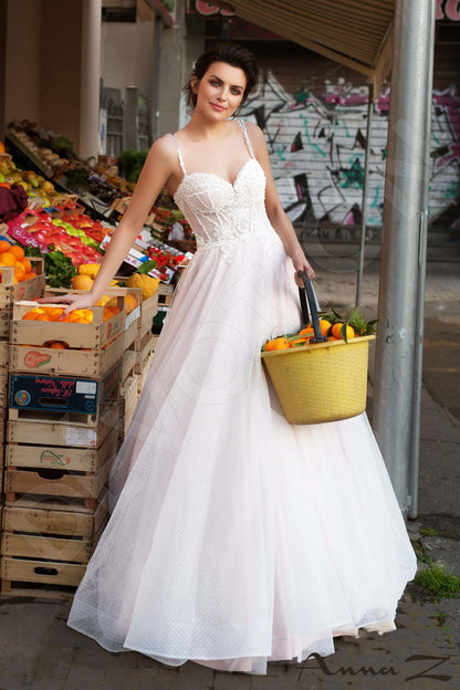 Avda Open back A-line Straps Wedding Dress Front