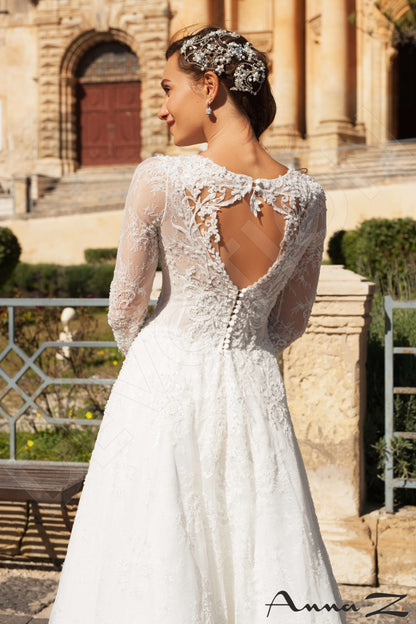 Adonia Open back A-line 3/4 sleeve Wedding Dress 3