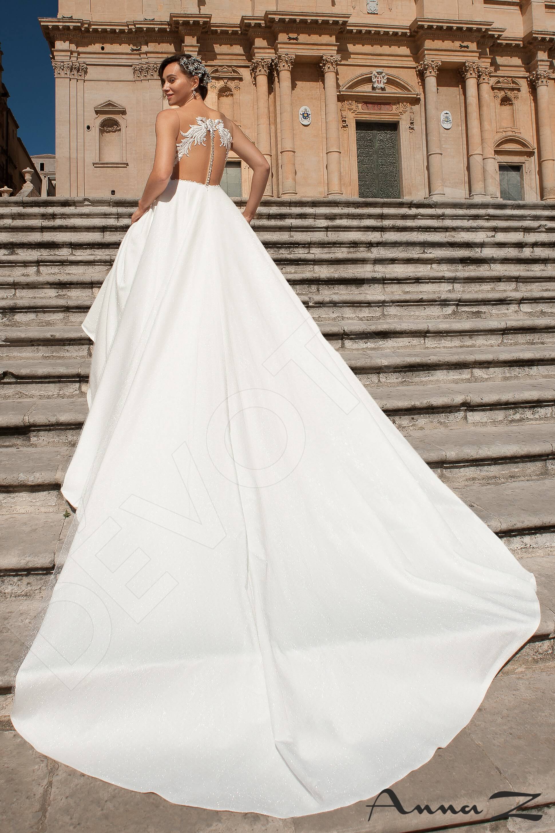 Zekla A-line Illusion Ivory Wedding dress