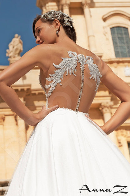 Zekla Illusion back A-line Sleeveless Wedding Dress Front