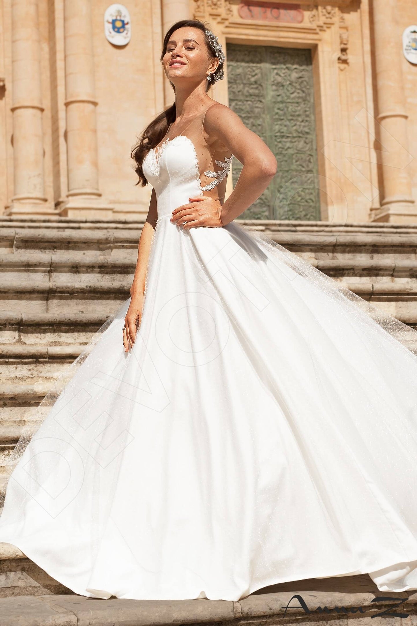 Zekla Illusion back A-line Sleeveless Wedding Dress Back