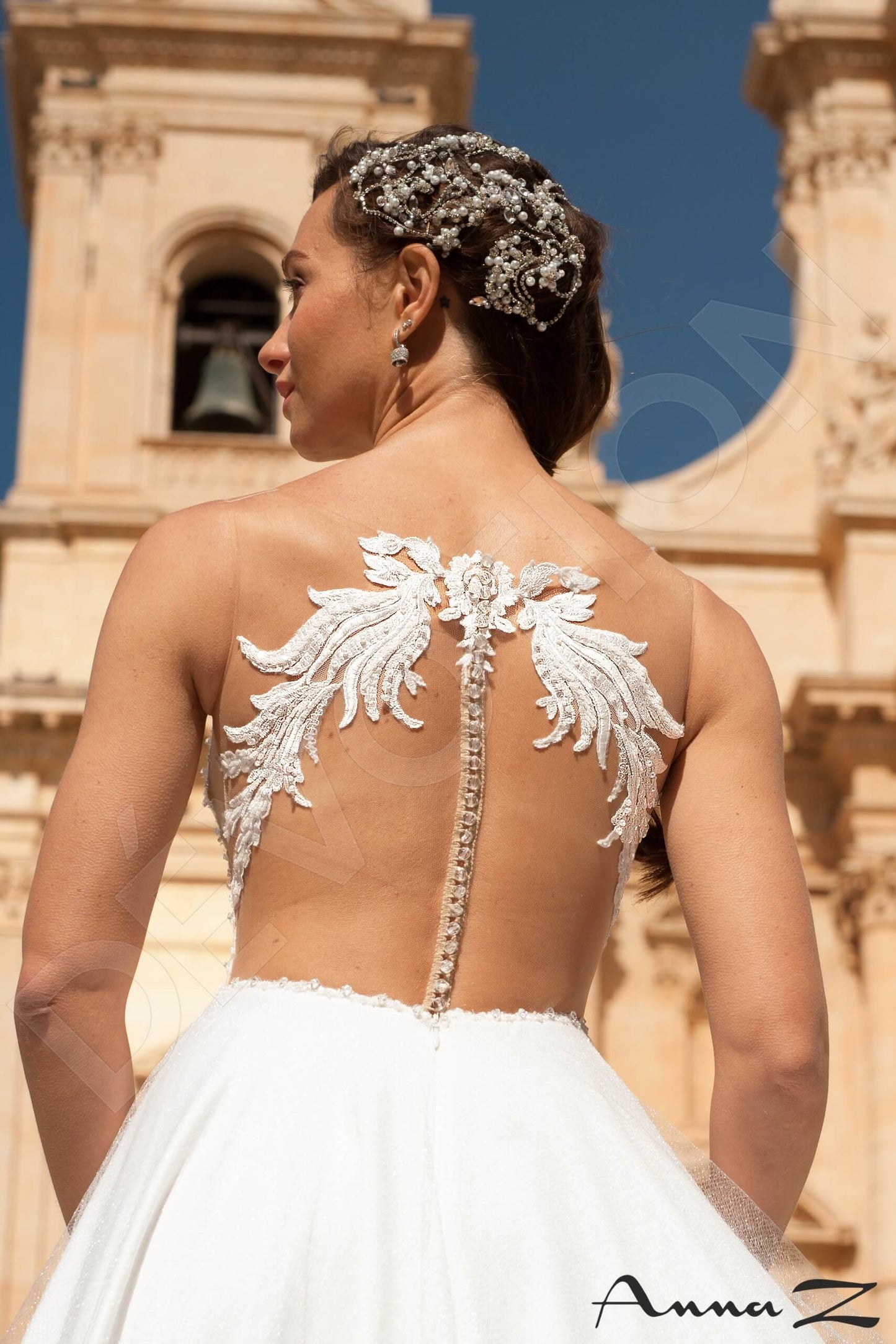 Zekla Illusion back A-line Sleeveless Wedding Dress 6