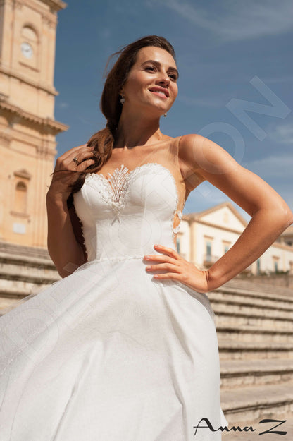 Zekla Illusion back A-line Sleeveless Wedding Dress 3