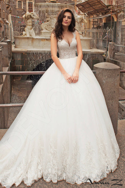 Orinne Open back Princess/Ball Gown Sleeveless Wedding Dress Front