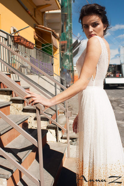 Isidora Open back A-line Sleeveless Wedding Dress 6