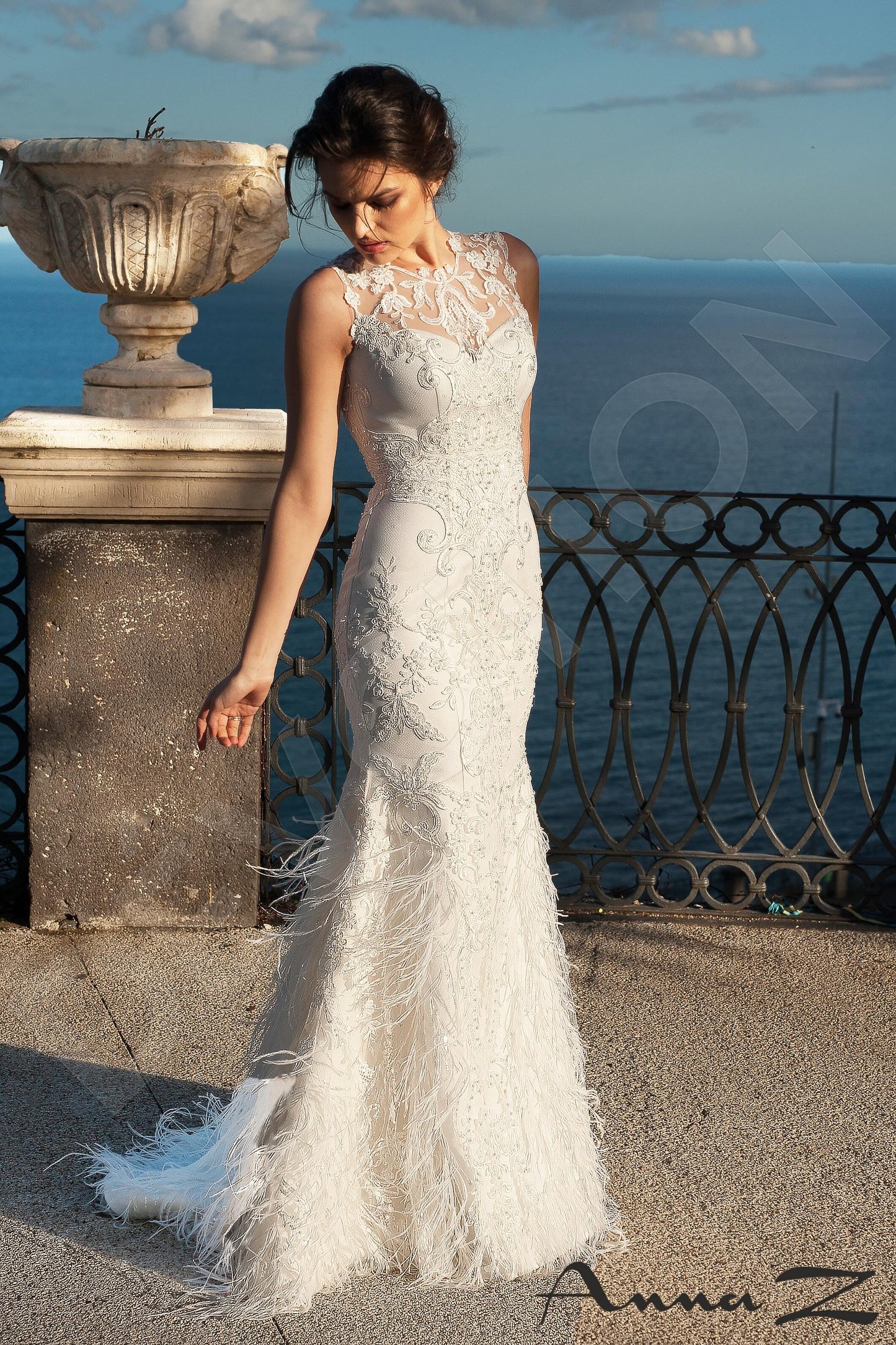 Mavritana Full back Sheath/Column Sleeveless Wedding Dress 6